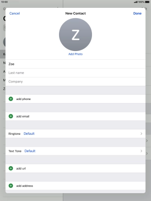 Press Last name and key in the last name.