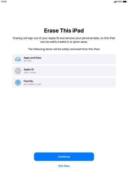 Press Continue. Press Continue.