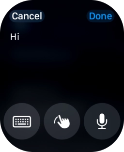 Press the microphone icon and record the message.