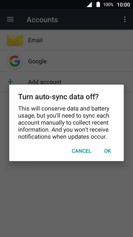 Press OK to turn the function on or off.
