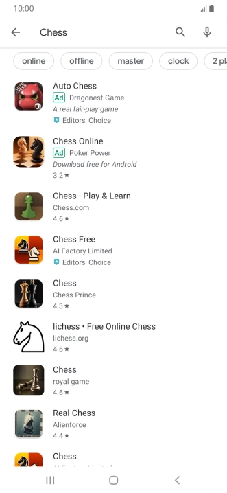 Press the required app.