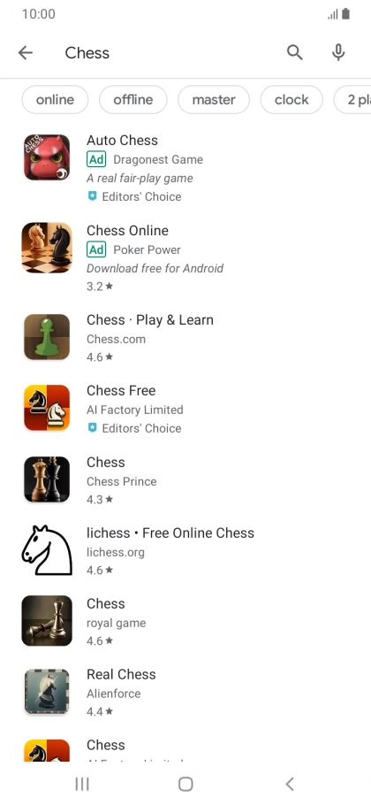 Press the required app.