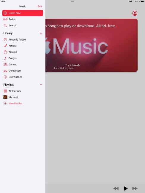 Press the required playlist.