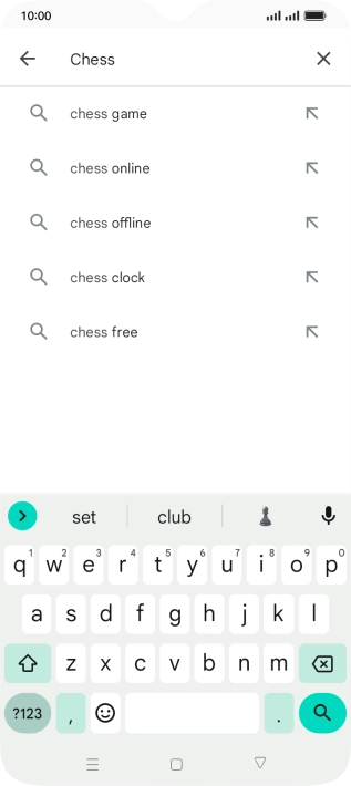 Key in the name or subject of the required app and press the search icon.