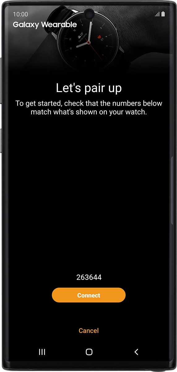 On your phone: Check that the code is identical to the code displayed on your smartwatch and confirm the connection on both devices.