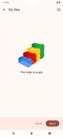 To create a new folder, press the new folder icon and follow the instructions on the screen to create a new folder.