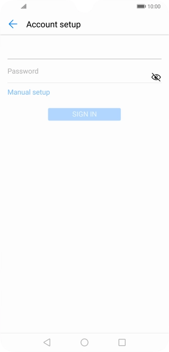 Press Password and key in the password for your email account.