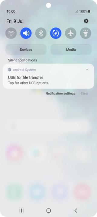 Press Tap for other USB options..