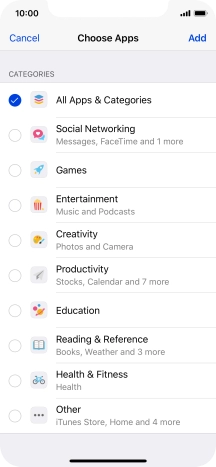 Press the required categories.