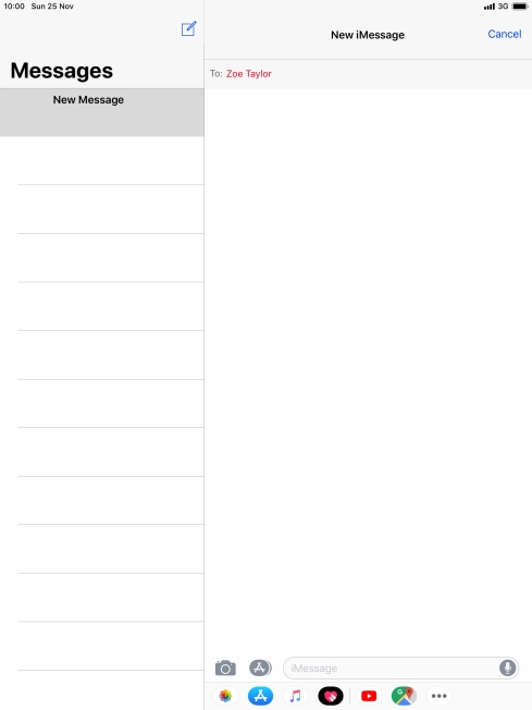 Press the text input field and key in the required text.