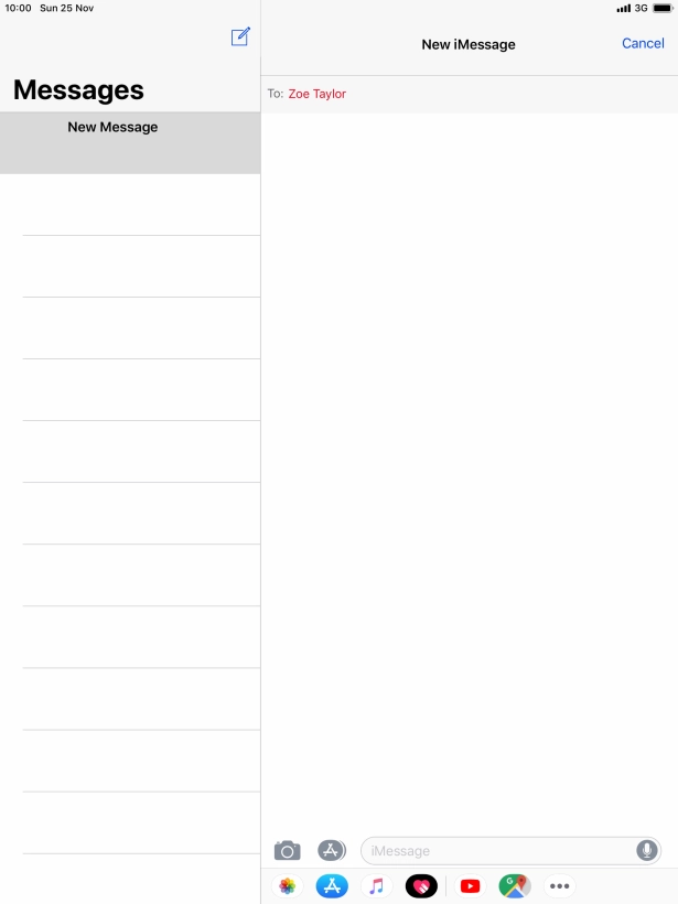 Press the text input field and key in the required text.