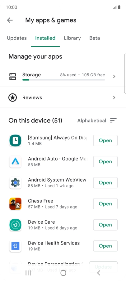 Press the required app.