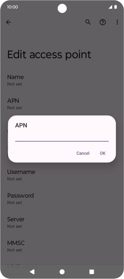 Key in live.vodafone.com and press OK.