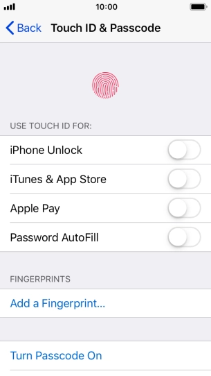 Press Add a Fingerprint... and follow the instructions on the screen to add your fingerprint. Press Add a Fingerprint... and follow the instructions on the screen to add your fingerprint.