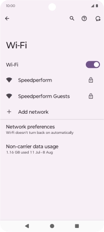 Press the required Wi-Fi network.