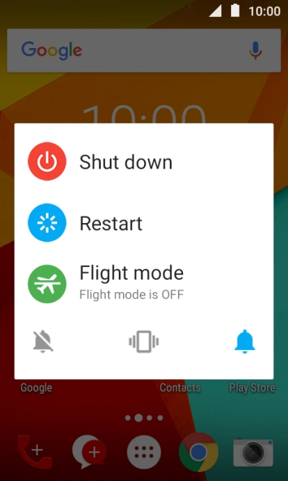 Press the silent mode icon to turn on silent mode.