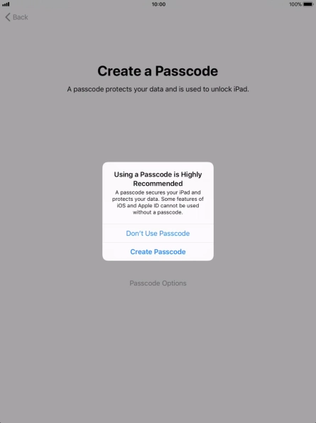 If you turn off the function, press Don't Use Passcode. If you turn off the function, press Don't Use Passcode.