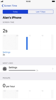 Press Last 7 Days to see your use for the past week.