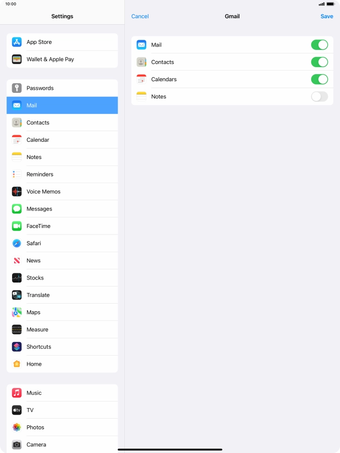 If this screen is displayed, you email account has been recognised and set up automatically. Follow the instructions on the screen to key in more information and finish setting up your tablet.