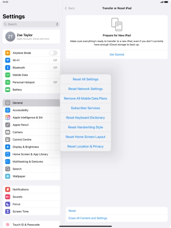 Press Reset All Settings.