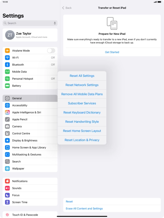 Press Reset All Settings.