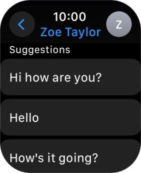 Press the required quick reply.