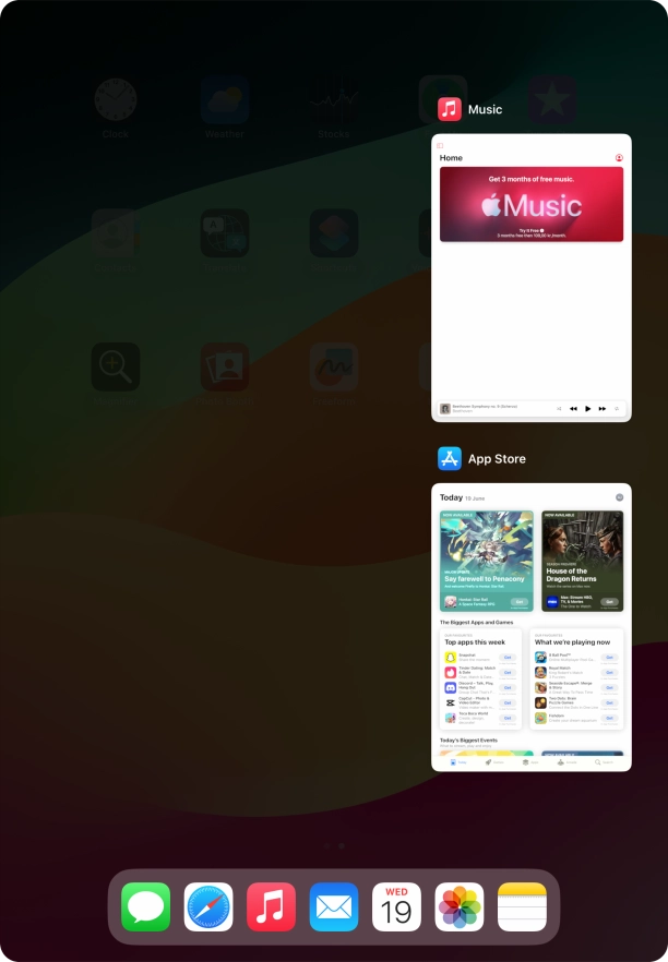 Slide upwards on the required application to end it.