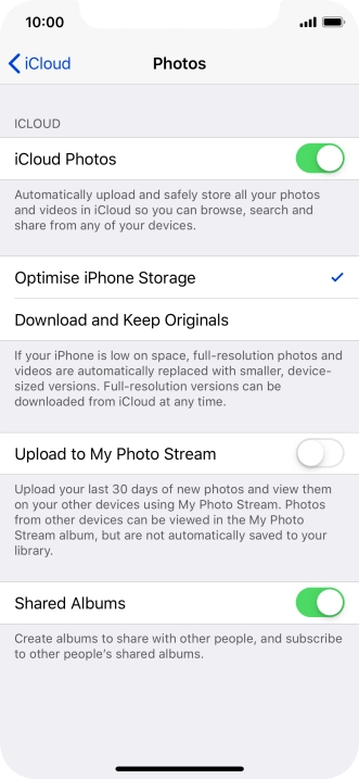 Press the indicator next to 