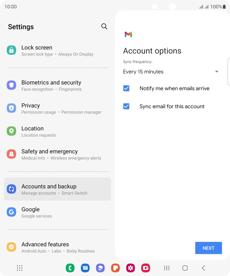 Press the drop down list below 