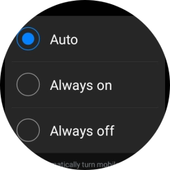Press the required setting for mobile data usage. Press the required setting for mobile data usage.