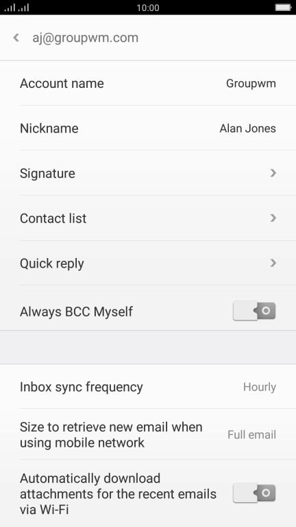 Press the field next to 