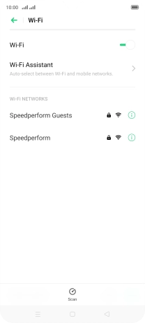 Press the required Wi-Fi network.
