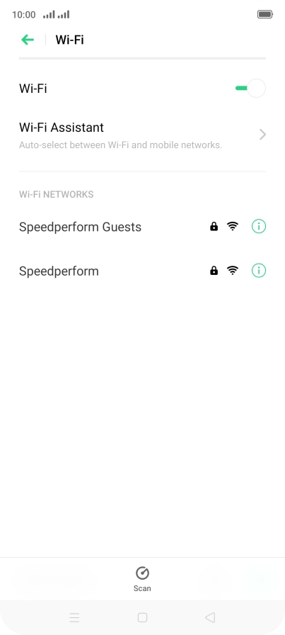 Press the required Wi-Fi network.