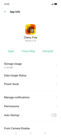 Press Storage Usage.