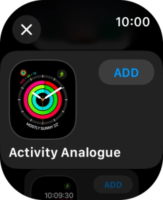 Press the required watch face.