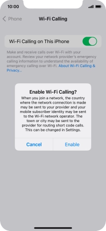 If you turn on the function, press Enable.