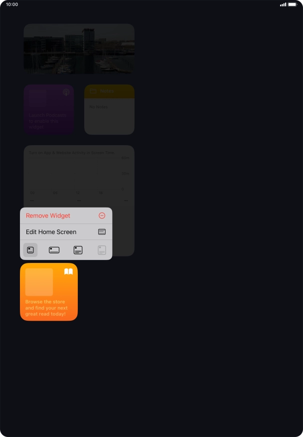 Press Remove Widget.