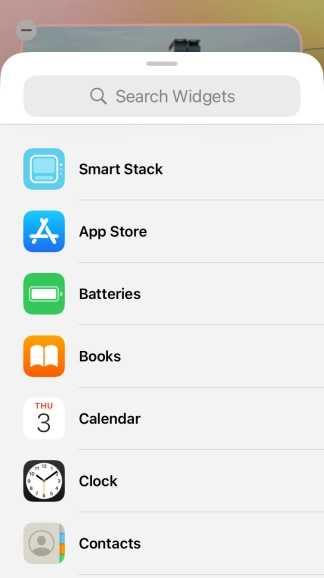 Press the required widget.
