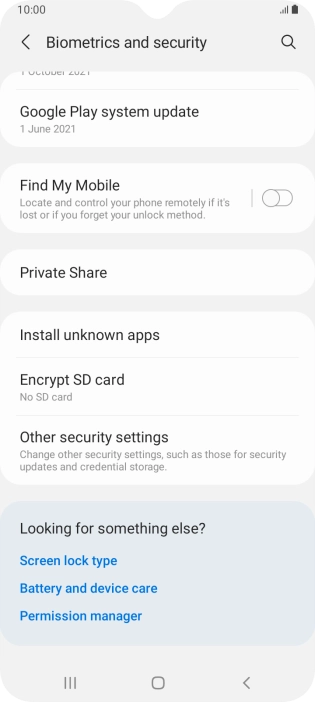 Press Other security settings.