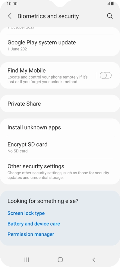 Press Other security settings.
