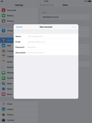 Press Name and key in the required sender name.