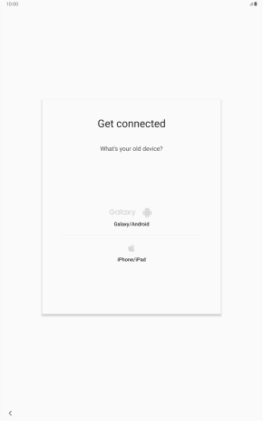 Press the required setting and follow the instructions on the screen to transfer the content from another device.