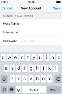 Press Password and key in the password for your email account.