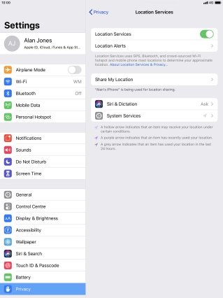 Press the required application.