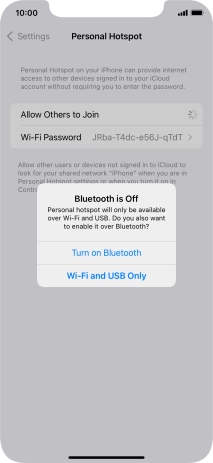 If Wi-Fi is turned on, press Wi-Fi and USB Only.