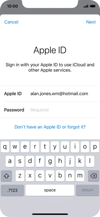 Press the field next to 