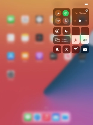 Press the required function to open an application or turn the function on or off.