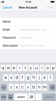 Press Email and key in your email address.