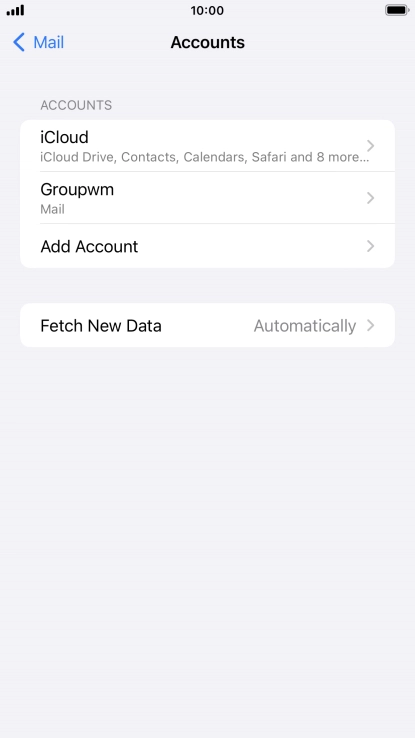 Press the name of the email account you've just set up.