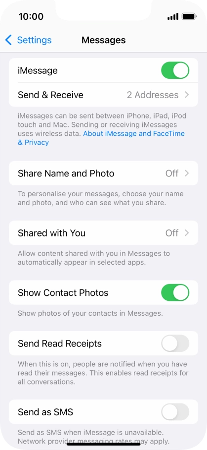 Press the indicator next to 